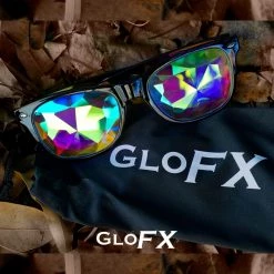GloFX Ultimate Kaleidoscope + Diffraction Glasses - Black New In 16 GloFX Ultimate Kaleidoscope + Diffraction Glasses - Black New In