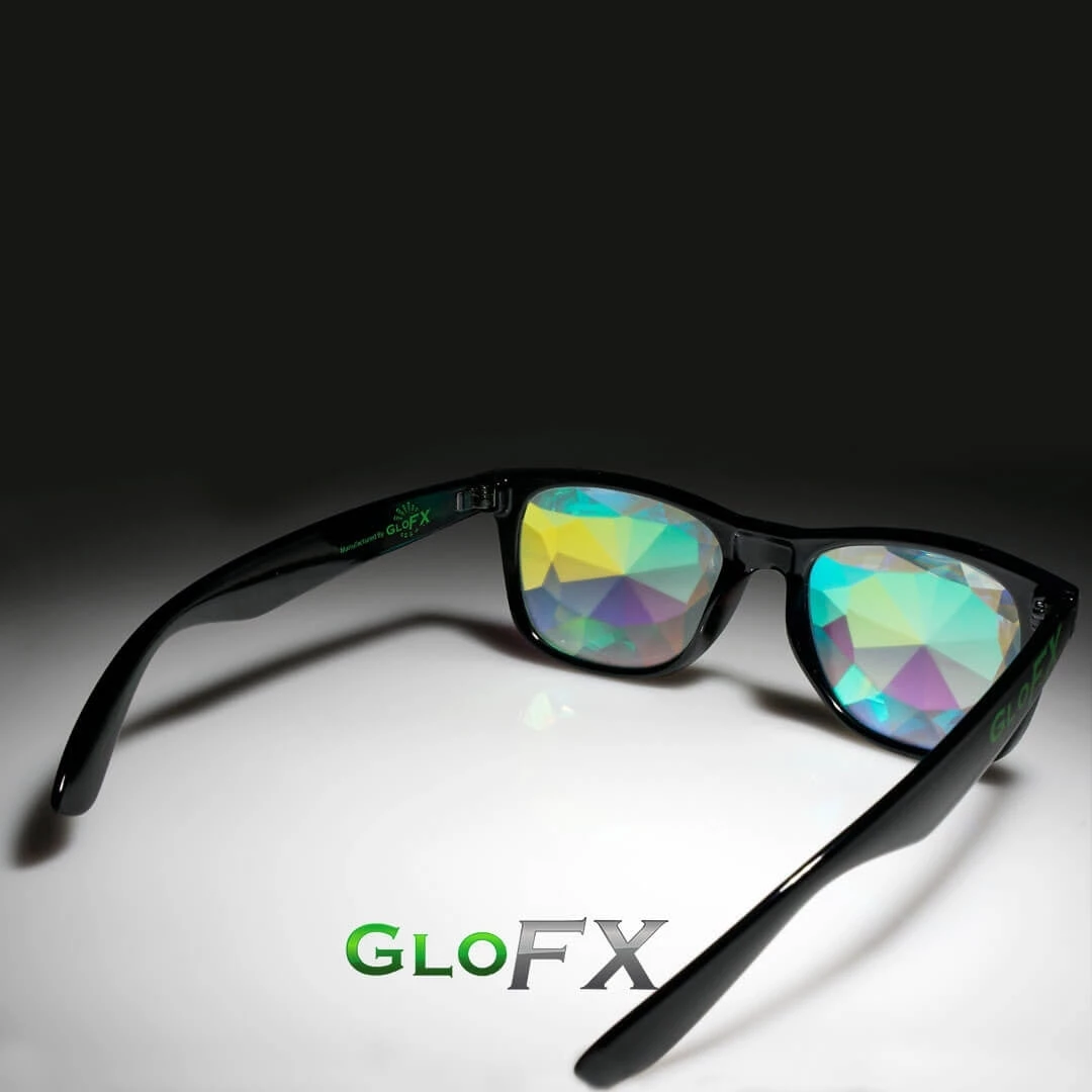 GloFX Ultimate Kaleidoscope + Diffraction Glasses - Black New In 7 GloFX Ultimate Kaleidoscope + Diffraction Glasses - Black New In