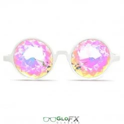 GloFX Kaleidoscope Glasses - White - Rainbow