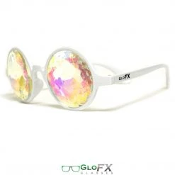 GloFX Kaleidoscope Glasses - White - Rainbow