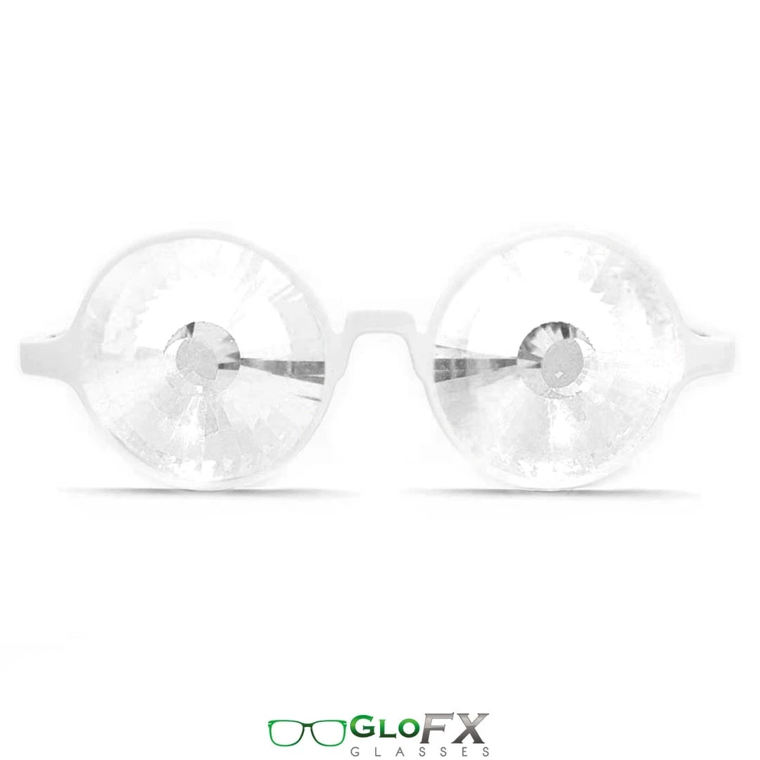 Rave Glasses & Goggles GloFX Kaleidoscope Glasses - White - Clear Wormhole 3 Rave Glasses & Goggles GloFX Kaleidoscope Glasses - White - Clear Wormhole