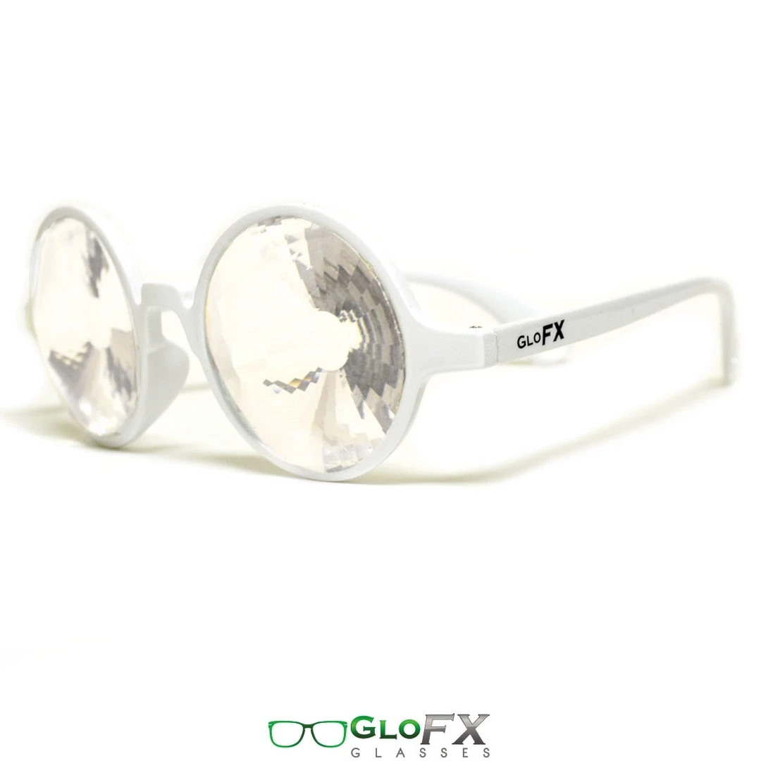 Rave Glasses & Goggles GloFX Kaleidoscope Glasses - White - Clear Wormhole 4 Rave Glasses & Goggles GloFX Kaleidoscope Glasses - White - Clear Wormhole