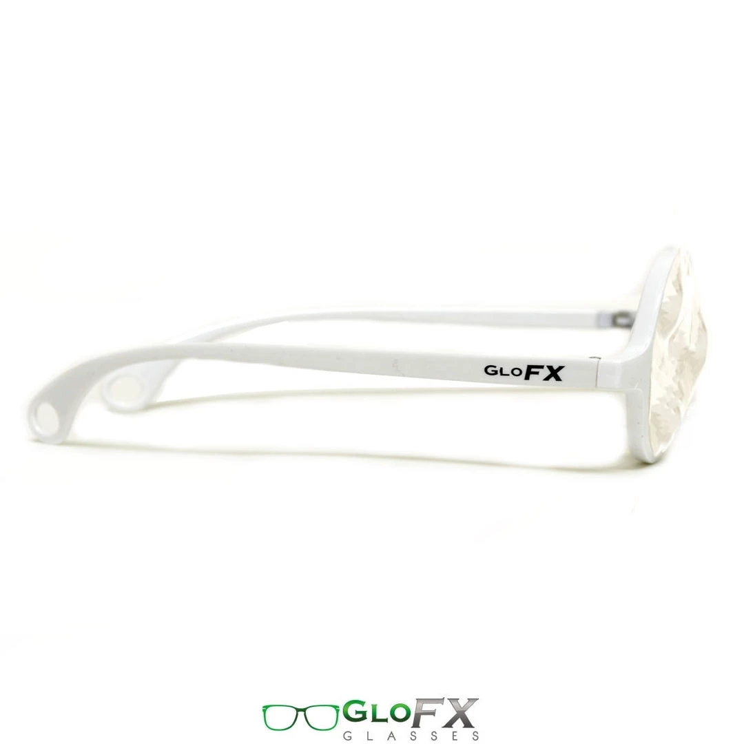 Rave Glasses & Goggles GloFX Kaleidoscope Glasses - White - Clear Wormhole 5 Rave Glasses & Goggles GloFX Kaleidoscope Glasses - White - Clear Wormhole