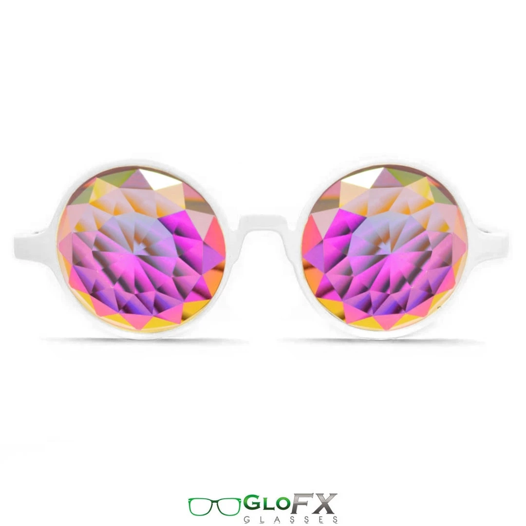 GloFX Kaleidoscope Glasses - White - Rainbow Fractal 3 GloFX Kaleidoscope Glasses - White - Rainbow Fractal