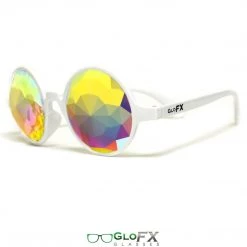 GloFX Kaleidoscope Glasses - White - Rainbow Fractal