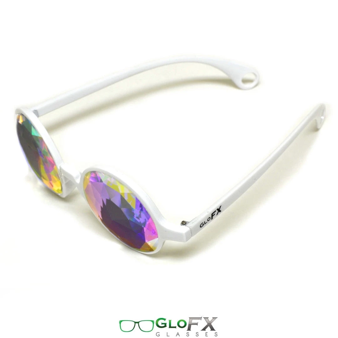 GloFX Kaleidoscope Glasses - White - Rainbow Fractal 5 GloFX Kaleidoscope Glasses - White - Rainbow Fractal
