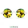 GloFX Kaleidoscope Glasses - White - Rainbow Bug-Eye 1 GloFX Kaleidoscope Glasses - White - Rainbow Bug-Eye