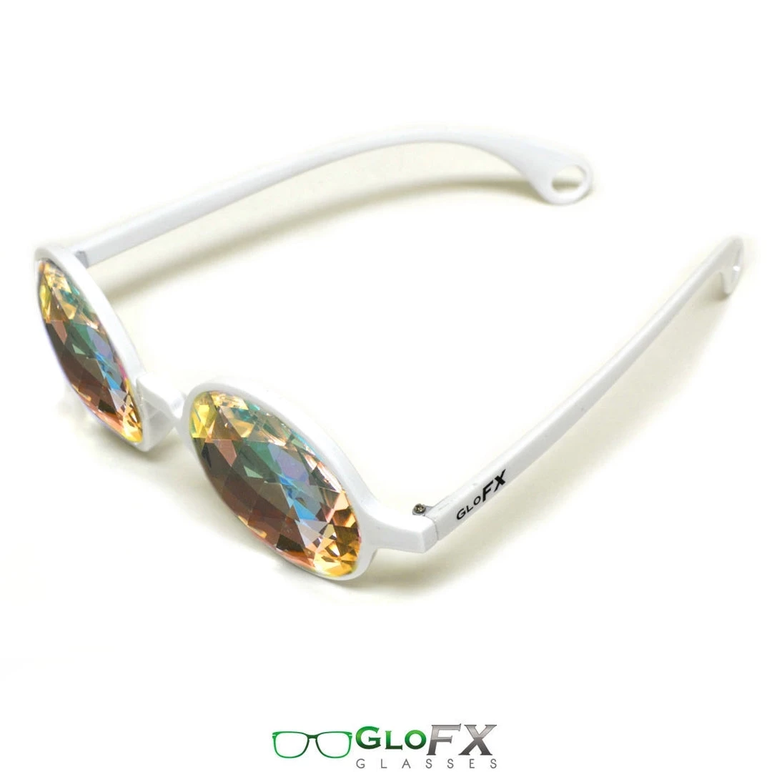 GloFX Kaleidoscope Glasses - White - Rainbow Bug-Eye 5 GloFX Kaleidoscope Glasses - White - Rainbow Bug-Eye