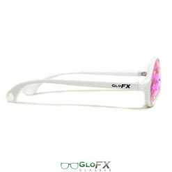 GloFX Kaleidoscope Glasses - White - Magenta