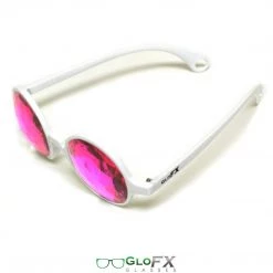 GloFX Kaleidoscope Glasses - White - Magenta