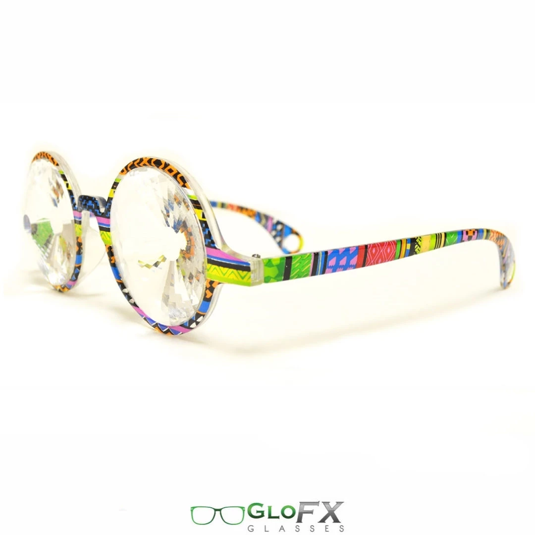 GloFX Kaleidoscope Glasses - Tribal - Clear Wormhole 4 GloFX Kaleidoscope Glasses - Tribal - Clear Wormhole
