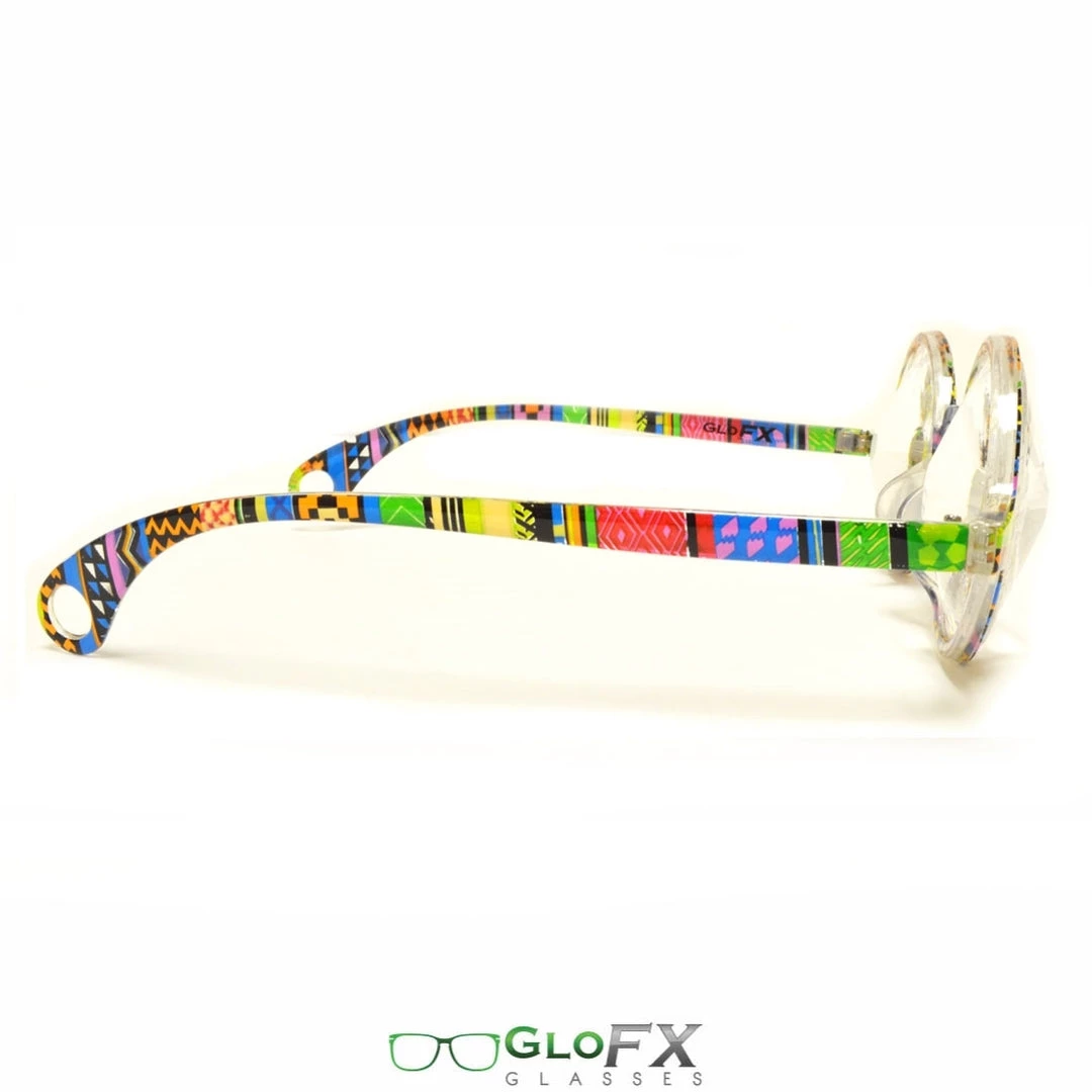 GloFX Kaleidoscope Glasses - Tribal - Clear Wormhole 5 GloFX Kaleidoscope Glasses - Tribal - Clear Wormhole