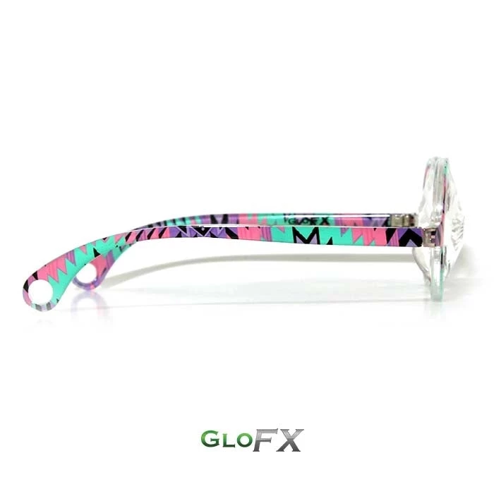 Rave Glasses & Goggles GloFX Kaleidoscope Glasses - Aztec - Clear 4 Rave Glasses & Goggles GloFX Kaleidoscope Glasses - Aztec - Clear