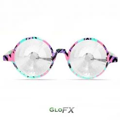 GloFX Kaleidoscope Glasses - Aztec - Clear Wormhole Rave Glasses & Goggles