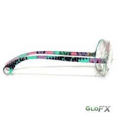 GloFX Kaleidoscope Glasses - Aztec - Clear Wormhole Rave Glasses & Goggles