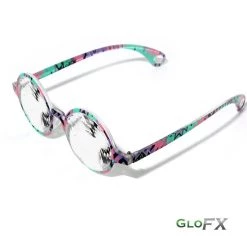 GloFX Kaleidoscope Glasses - Aztec - Clear Wormhole Rave Glasses & Goggles