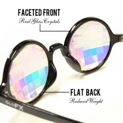 GloFX Kaleidoscope Glasses - Black - Rainbow Bug-Eye