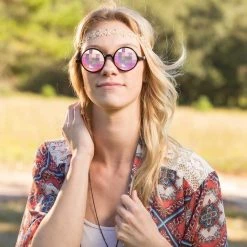 GloFX Kaleidoscope Glasses - Black - Rainbow Bug-Eye