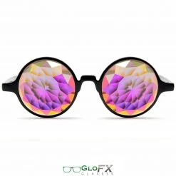 GloFX Kaleidoscope Glasses - Black - Rainbow Fractal Rave Glasses & Goggles