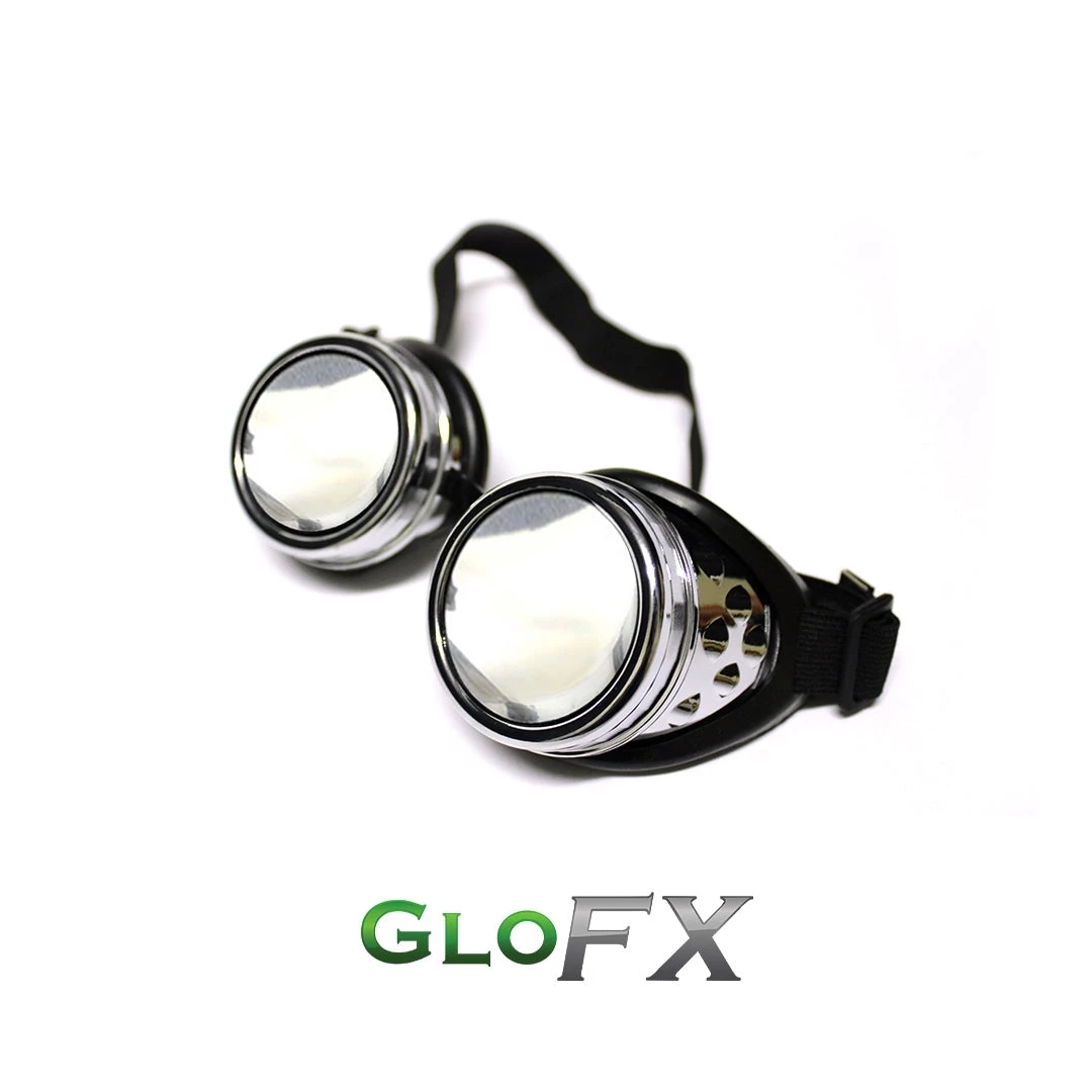 GloFX Diffraction Goggles - Chrome - Clear 4 GloFX Diffraction Goggles - Chrome - Clear