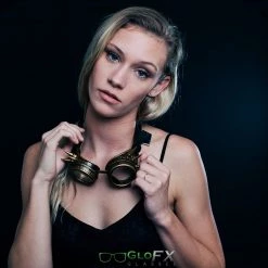 GloFX Diffraction Goggles - Brass Spike - Clear Rave Glasses & Goggles