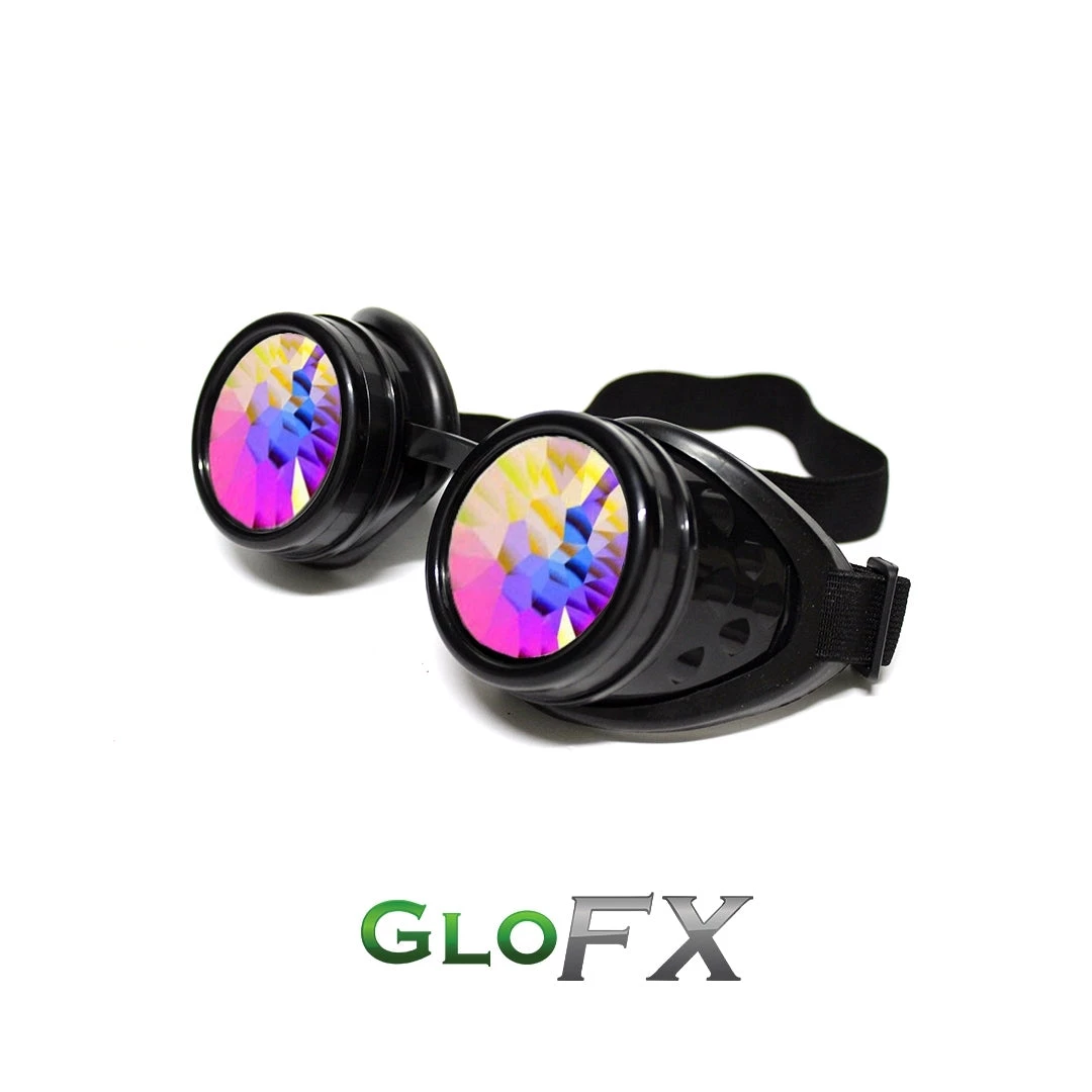 GloFX Kaleidoscope Goggles - Black - Rainbow Fractal 4 GloFX Kaleidoscope Goggles - Black - Rainbow Fractal