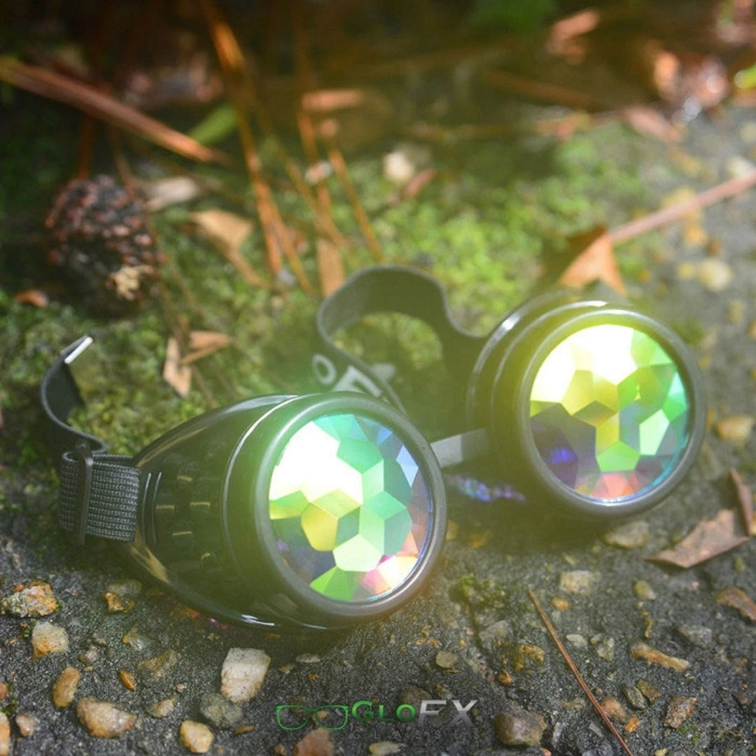 GloFX Kaleidoscope Goggles - Black - Rainbow Fractal 8 GloFX Kaleidoscope Goggles - Black - Rainbow Fractal