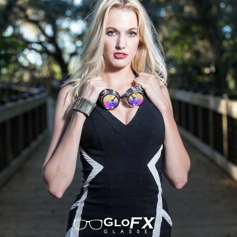 GloFX Kaleidoscope Goggles - Black - Rainbow Fractal 9 GloFX Kaleidoscope Goggles - Black - Rainbow Fractal