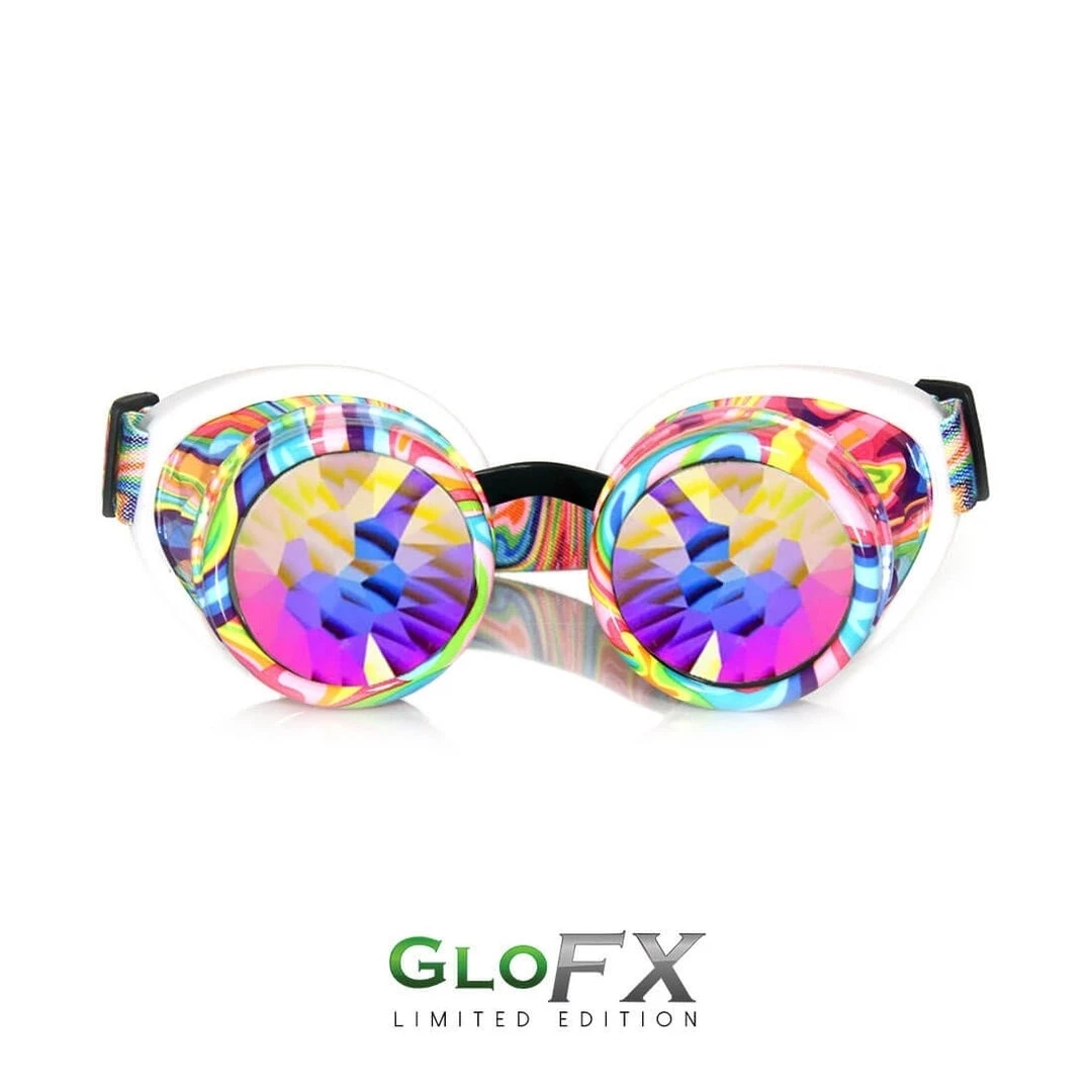 GloFX Kaleidoscope Goggles - Kandi Swirl - Rainbow Fractal Rave Glasses & Goggles 3 GloFX Kaleidoscope Goggles - Kandi Swirl - Rainbow Fractal Rave Glasses & Goggles