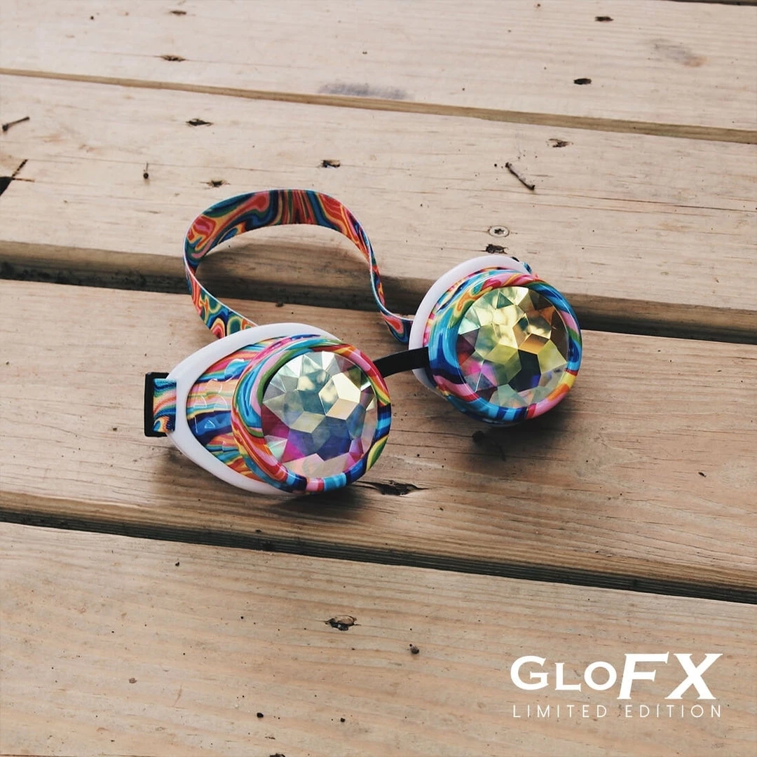 GloFX Kaleidoscope Goggles - Kandi Swirl - Rainbow Fractal Rave Glasses & Goggles 9 GloFX Kaleidoscope Goggles - Kandi Swirl - Rainbow Fractal Rave Glasses & Goggles
