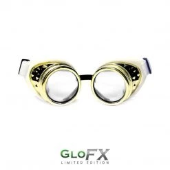 GloFX Diffraction Goggles - Royal Gold - Clear Rave Glasses & Goggles