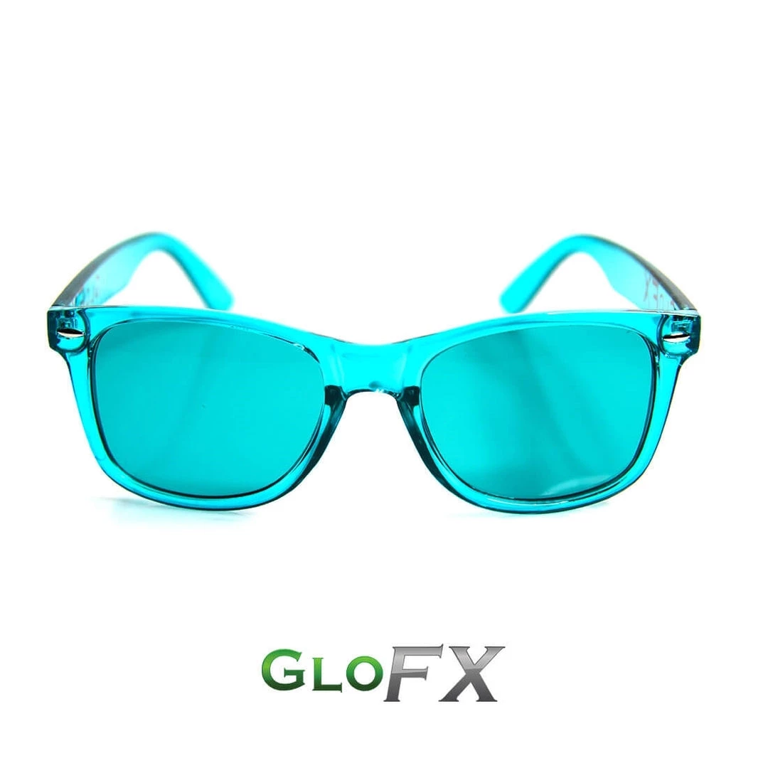 GloFX Colour Infused Diffraction Glasses - Aqua Blue 5 GloFX Colour Infused Diffraction Glasses - Aqua Blue