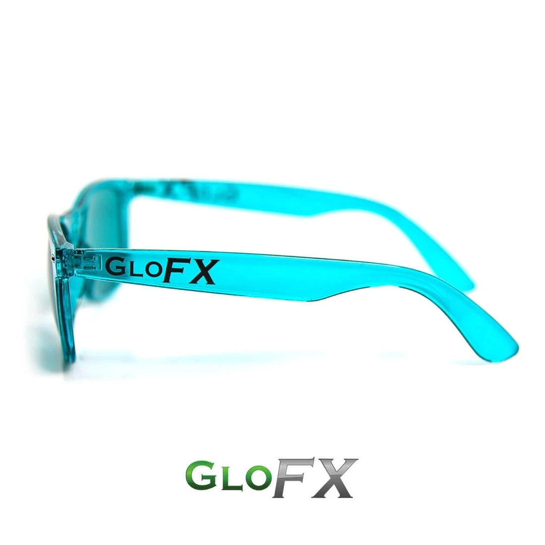 GloFX Colour Infused Diffraction Glasses - Aqua Blue 6 GloFX Colour Infused Diffraction Glasses - Aqua Blue