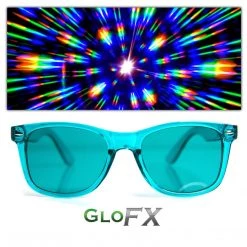 GloFX Colour Infused Diffraction Glasses - Aqua Blue 13 GloFX Colour Infused Diffraction Glasses - Aqua Blue