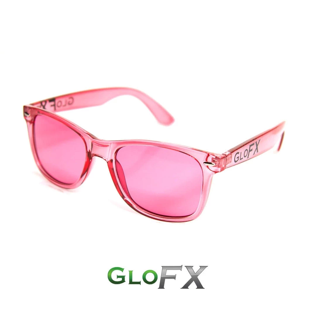 GloFX Colour Therapy Glasses - Rose Pink Rave Glasses & Goggles 4 GloFX Colour Therapy Glasses - Rose Pink Rave Glasses & Goggles