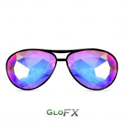 New In GloFX Aviator Kaleidoscope Glasses - Black
