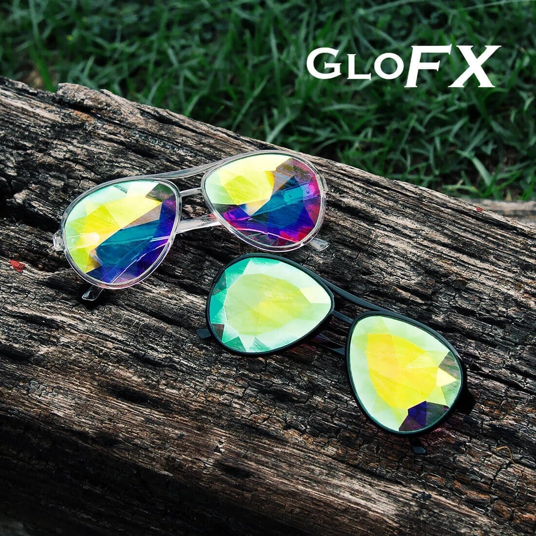 New In GloFX Aviator Kaleidoscope Glasses - Black 11 New In GloFX Aviator Kaleidoscope Glasses - Black