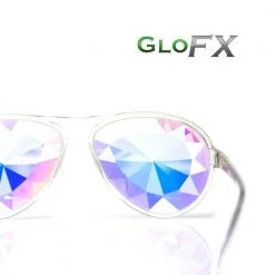 GloFX Aviator Kaleidoscope Glasses - Clear New In 14 GloFX Aviator Kaleidoscope Glasses - Clear New In