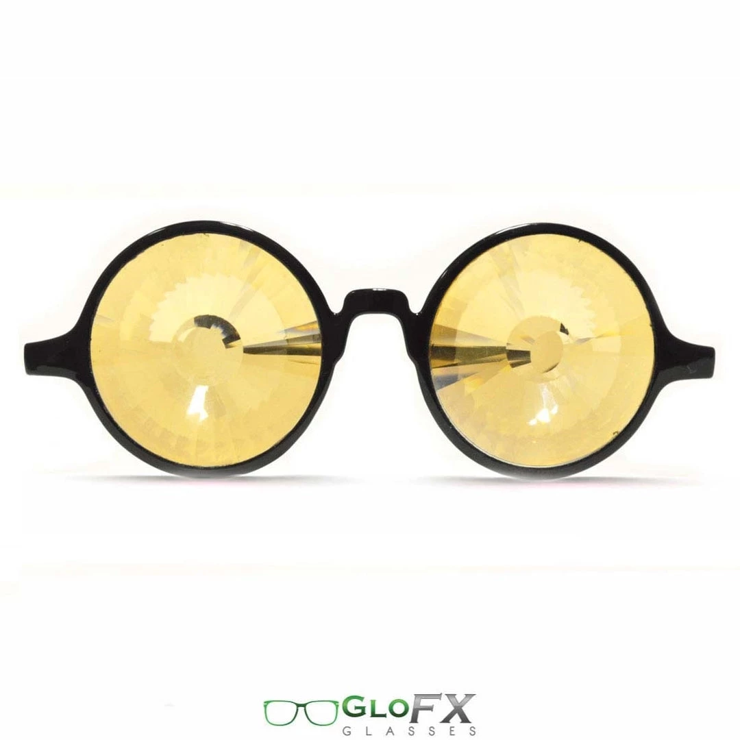 GloFX Kaleidoscope Glasses - Black - Gold Wormhole 3 GloFX Kaleidoscope Glasses - Black - Gold Wormhole