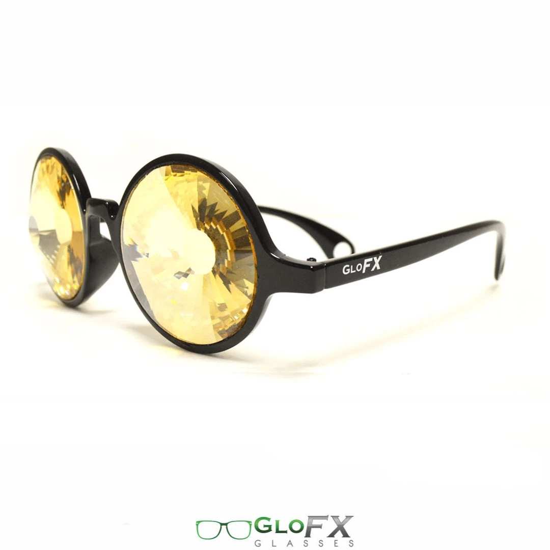 GloFX Kaleidoscope Glasses - Black - Gold Wormhole 4 GloFX Kaleidoscope Glasses - Black - Gold Wormhole