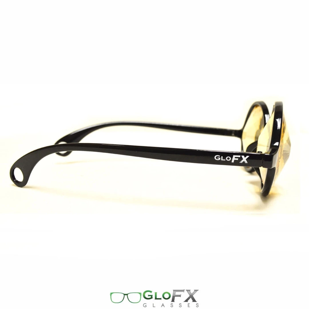 GloFX Kaleidoscope Glasses - Black - Gold Wormhole 5 GloFX Kaleidoscope Glasses - Black - Gold Wormhole