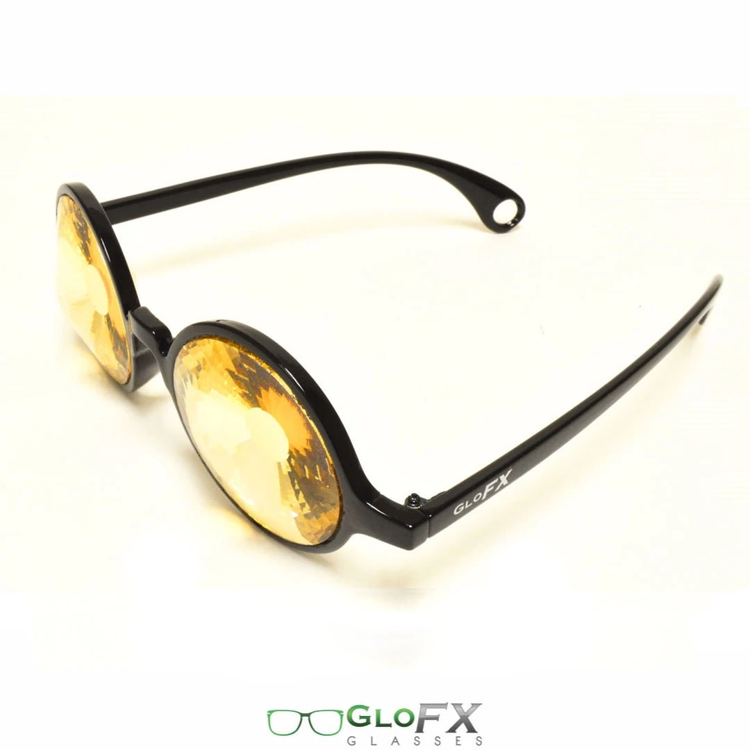 GloFX Kaleidoscope Glasses - Black - Gold Wormhole 6 GloFX Kaleidoscope Glasses - Black - Gold Wormhole