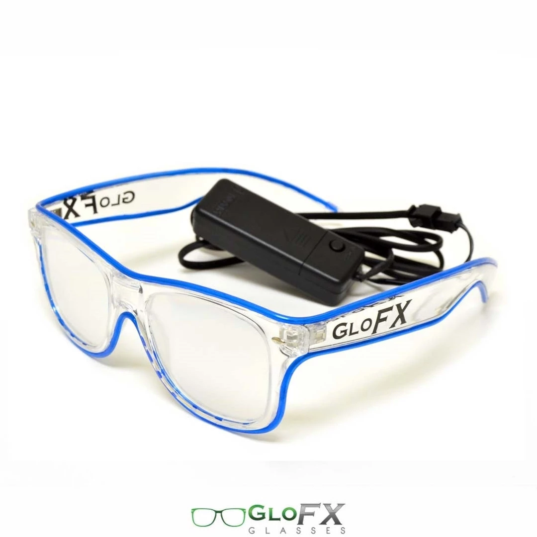 GloFX Ultimate Diffraction Glasses - Clear With Pink Luminescence Rave Glasses & Goggles 8 GloFX Ultimate Diffraction Glasses - Clear With Pink Luminescence Rave Glasses & Goggles