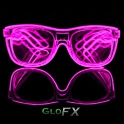 GloFX Ultimate Diffraction Glasses - Clear With Pink Luminescence Rave Glasses & Goggles 10 GloFX Ultimate Diffraction Glasses - Clear With Pink Luminescence Rave Glasses & Goggles