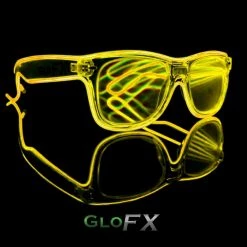 Rave Glasses & Goggles GloFX Ultimate Diffraction Glasses - Clear With Yellow Luminescence