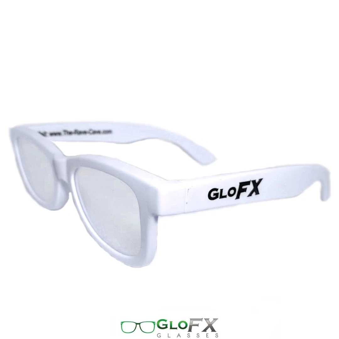 Deals GloFX Standard Diffraction Glasses - White - Clear - 10 Pack 7 Deals GloFX Standard Diffraction Glasses - White - Clear - 10 Pack