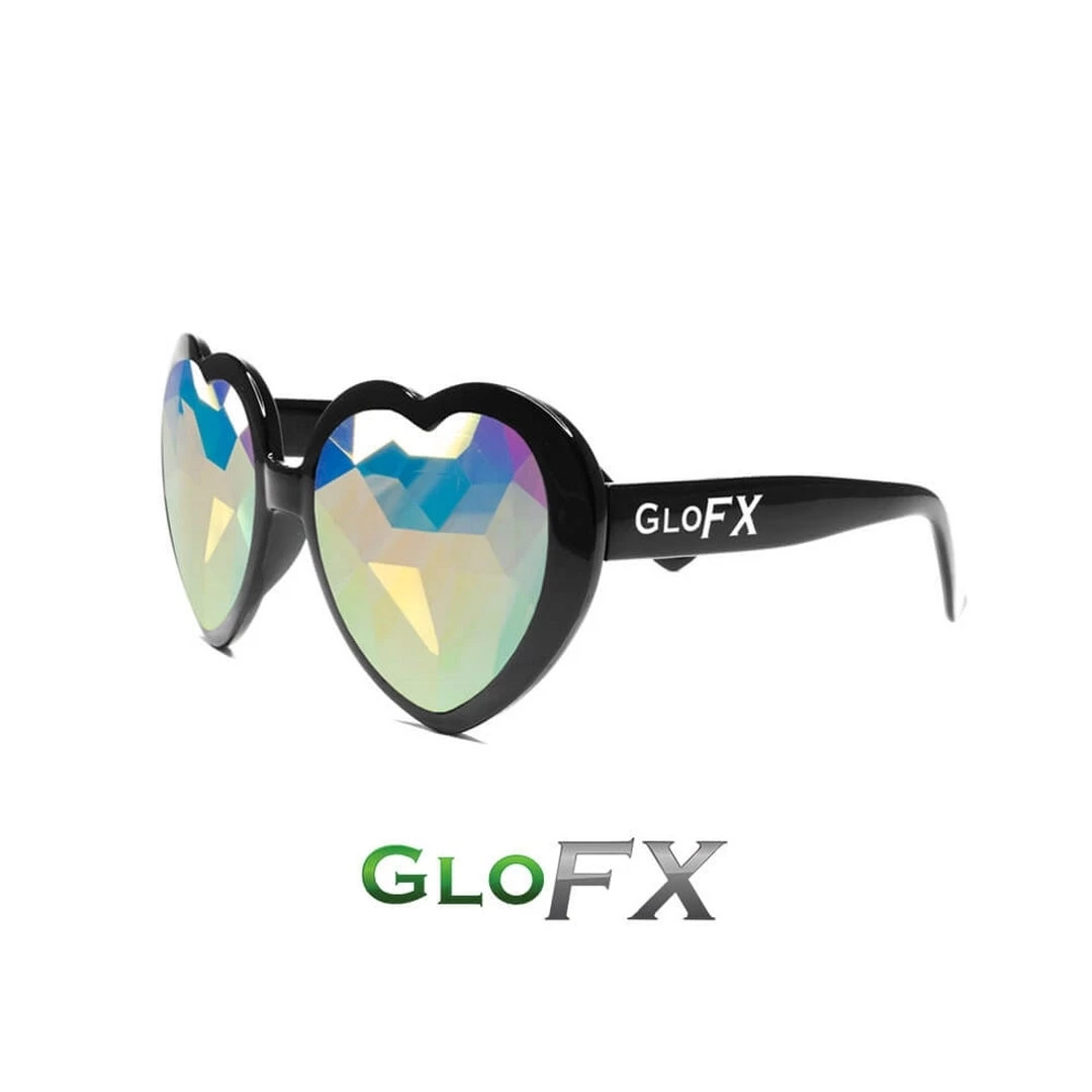 GloFX Heart Shaped Kaleidoscope Glasses - Black Rave Glasses & Goggles 4 GloFX Heart Shaped Kaleidoscope Glasses - Black Rave Glasses & Goggles