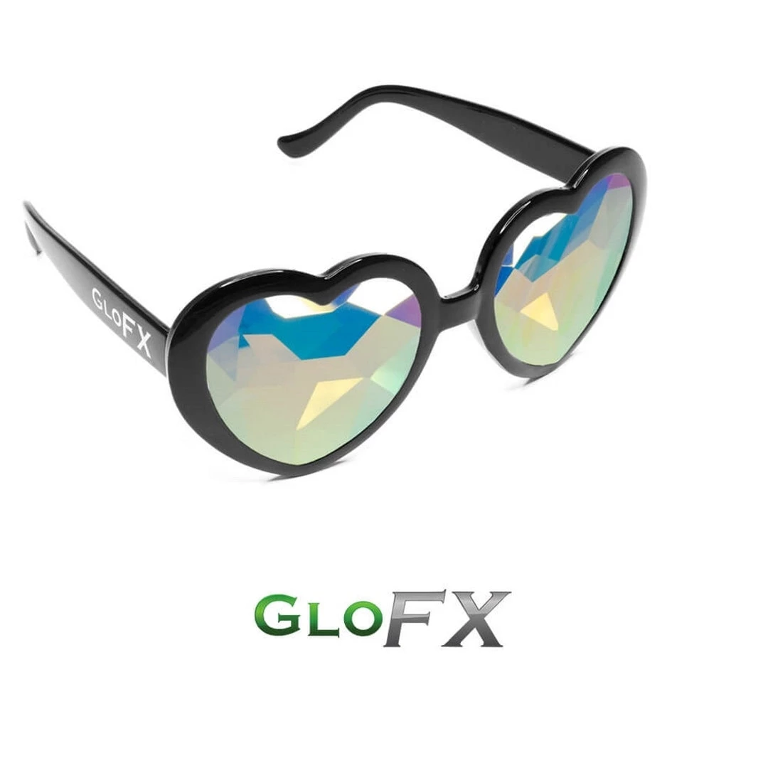GloFX Heart Shaped Kaleidoscope Glasses - Black Rave Glasses & Goggles 6 GloFX Heart Shaped Kaleidoscope Glasses - Black Rave Glasses & Goggles