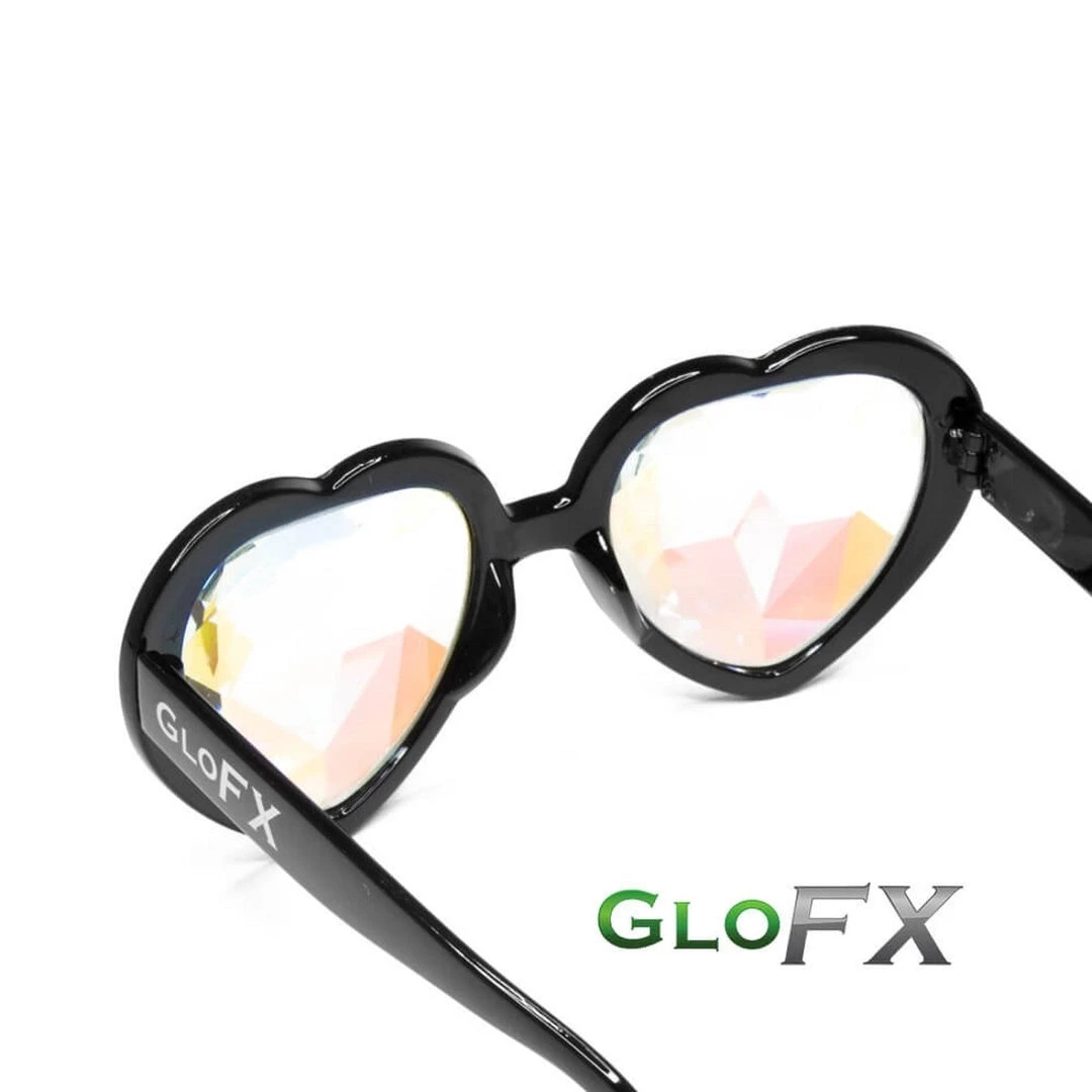 GloFX Heart Shaped Kaleidoscope Glasses - Black Rave Glasses & Goggles 7 GloFX Heart Shaped Kaleidoscope Glasses - Black Rave Glasses & Goggles