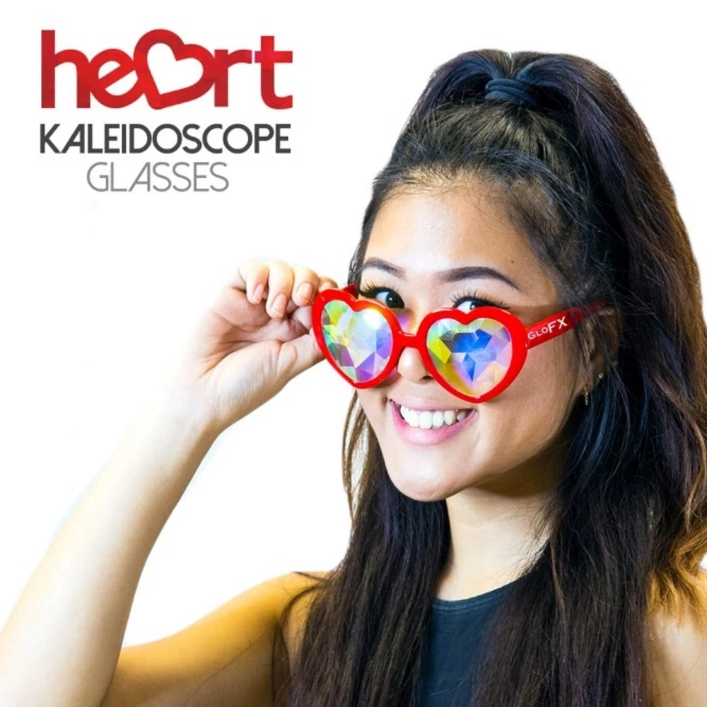 GloFX Heart Shaped Kaleidoscope Glasses - Black Rave Glasses & Goggles 9 GloFX Heart Shaped Kaleidoscope Glasses - Black Rave Glasses & Goggles